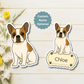 Custom French Bulldog Dog Magnet - Pied | Personalized with Pet Name