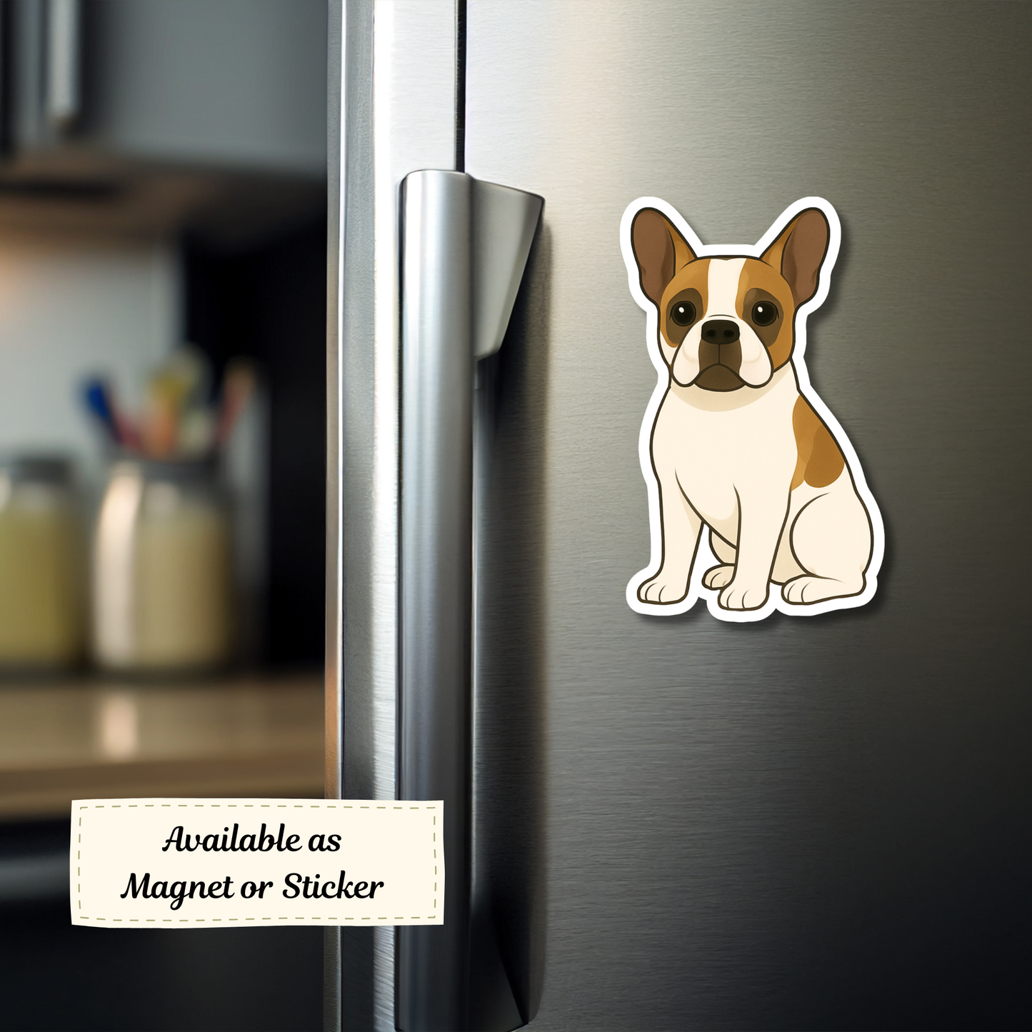 Custom French Bulldog Dog Sticker - Pied | Personalized with Name