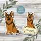 Custom German Shephard Dog Sticker - Black and Red | Personalized with Name