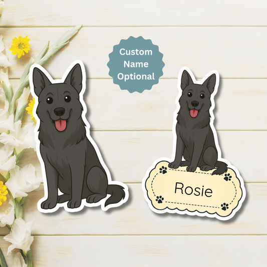 Custom German Shepherd Dog Magnet - Black | Personalized with Pet Name