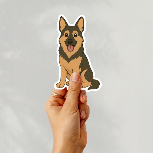 Custom German Shepherd Dog Sticker - Black and Tan | Personalized with Name
