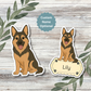 Custom German Shepherd Dog Sticker - Black and Tan | Personalized with Name