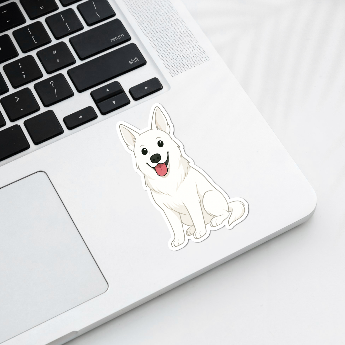 Custom German Shepherd Dog Sticker - White | Personalized with Name