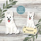 Custom German Shepherd Dog Sticker - White | Personalized with Name