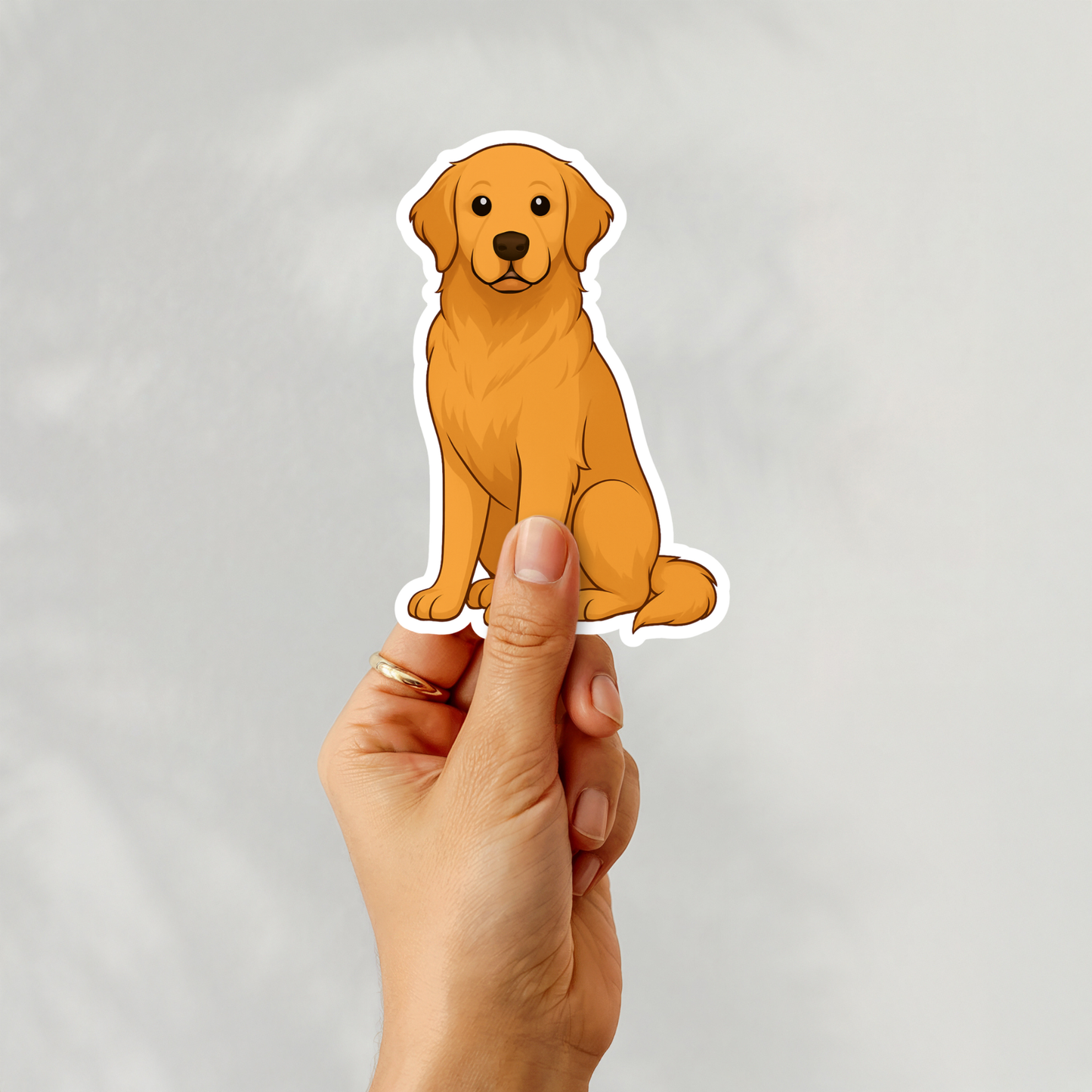 Autocollant personnalisé Golden Retriever - Golden classique | Personnalisable avec nom