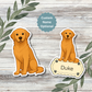 Autocollant personnalisé Golden Retriever - Golden classique | Personnalisable avec nom