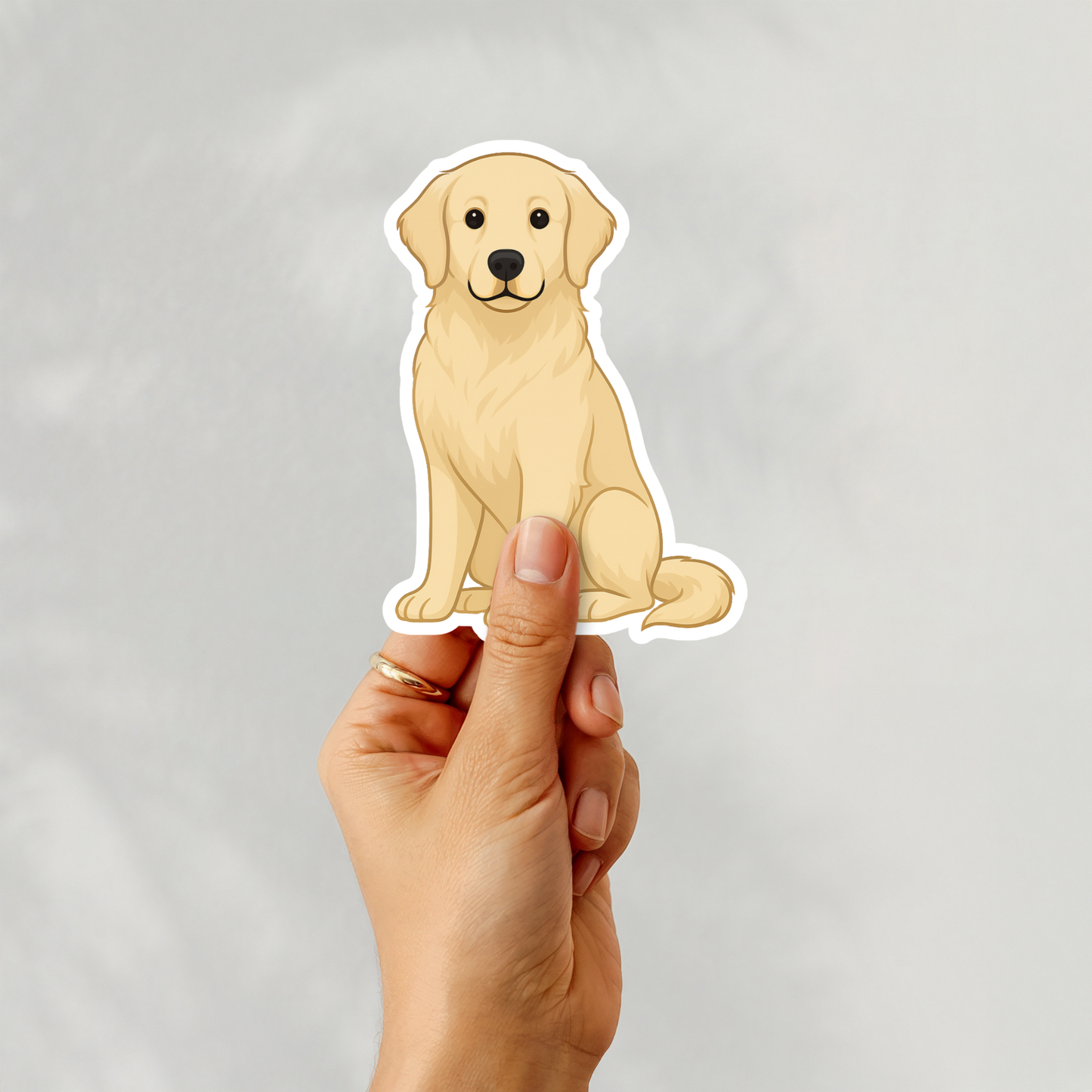 Custom Golden Retriever Dog Sticker - Light Golden | Personalized with Name