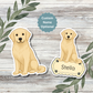 Custom Golden Retriever Dog Sticker - Light Golden | Personalized with Name