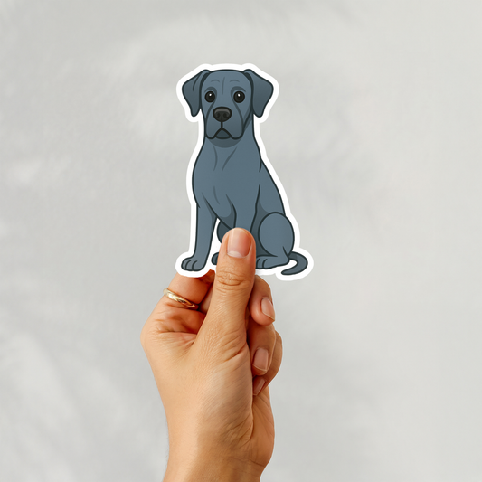 Autocollant personnalisé Dogue Allemand - Bleu | Personnalisable avec nom