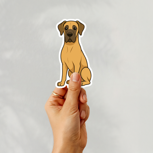 Autocollant personnalisé pour chien Dogue Allemand - Faon | Personnalisé avec nom