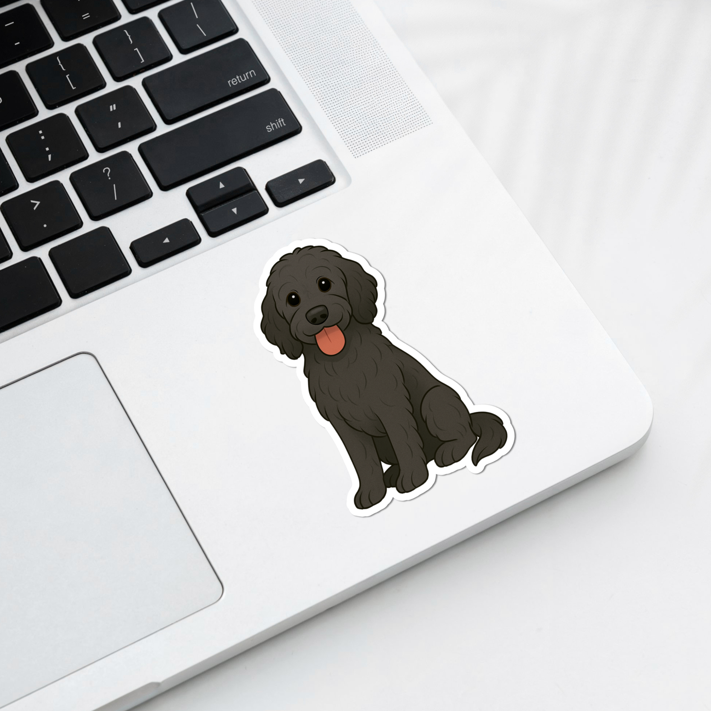Custom Labradoodle Dog Sticker - Black | Personalized with Name