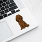Autocollant personnalisé pour chien - Labradoodle chocolat | Personnalisable avec nom