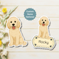 Aimant personnalisé pour chien Labradoodle - Crème | Personnalisable avec le nom de l'animal