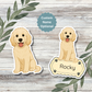 Autocollant personnalisé pour chien Labradoodle - Crème | Personnalisable avec nom