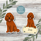 Autocollant personnalisé pour chien Labradoodle - Rouge | Personnalisable avec nom