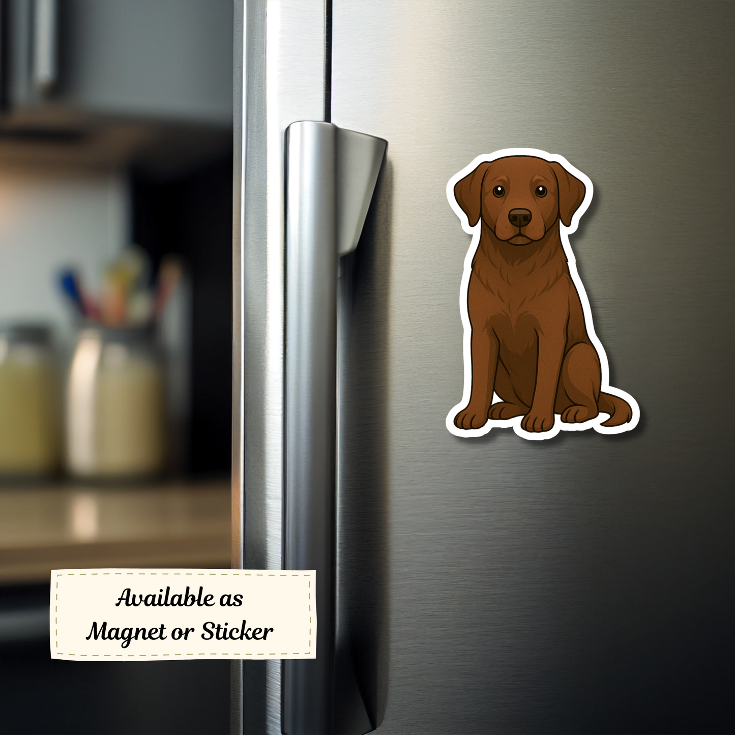 Custom Labrador Retriever Dog Sticker - Chocolate | Personalized with Name
