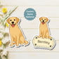 Aimant personnalisé pour chien Labrador Retriever - Jaune | Personnalisable avec le nom de l'animal
