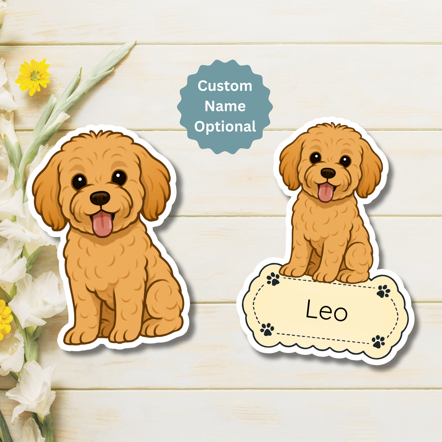 Custom Maltipoo Dog Magnet - Apricot | Personalized with Pet Name