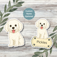 Autocollant personnalisé pour chien Maltipoo - Blanc | Personnalisable avec nom