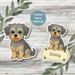 Autocollant personnalisé pour chien Morkie - Argent et beige | Personnalisable avec votre nom