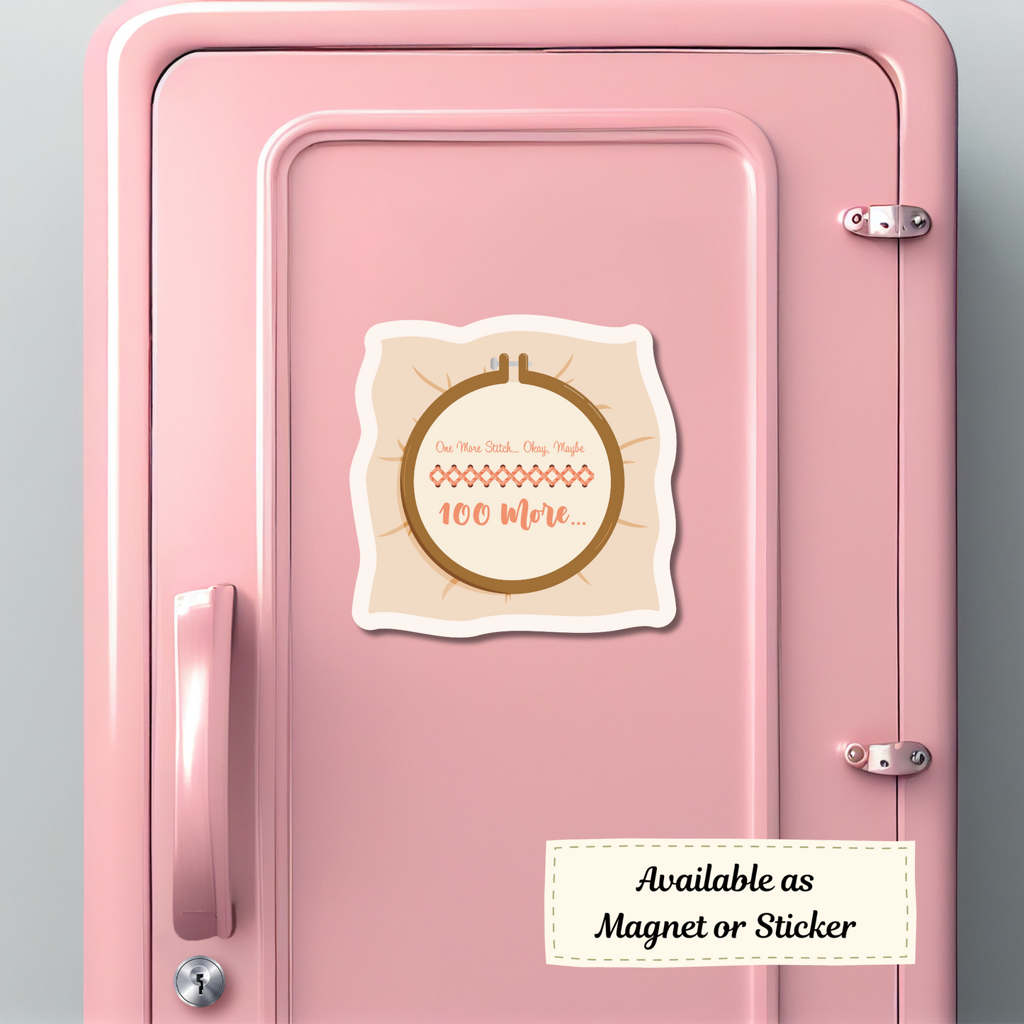 Magnet displayed inside a craft-themed locker.