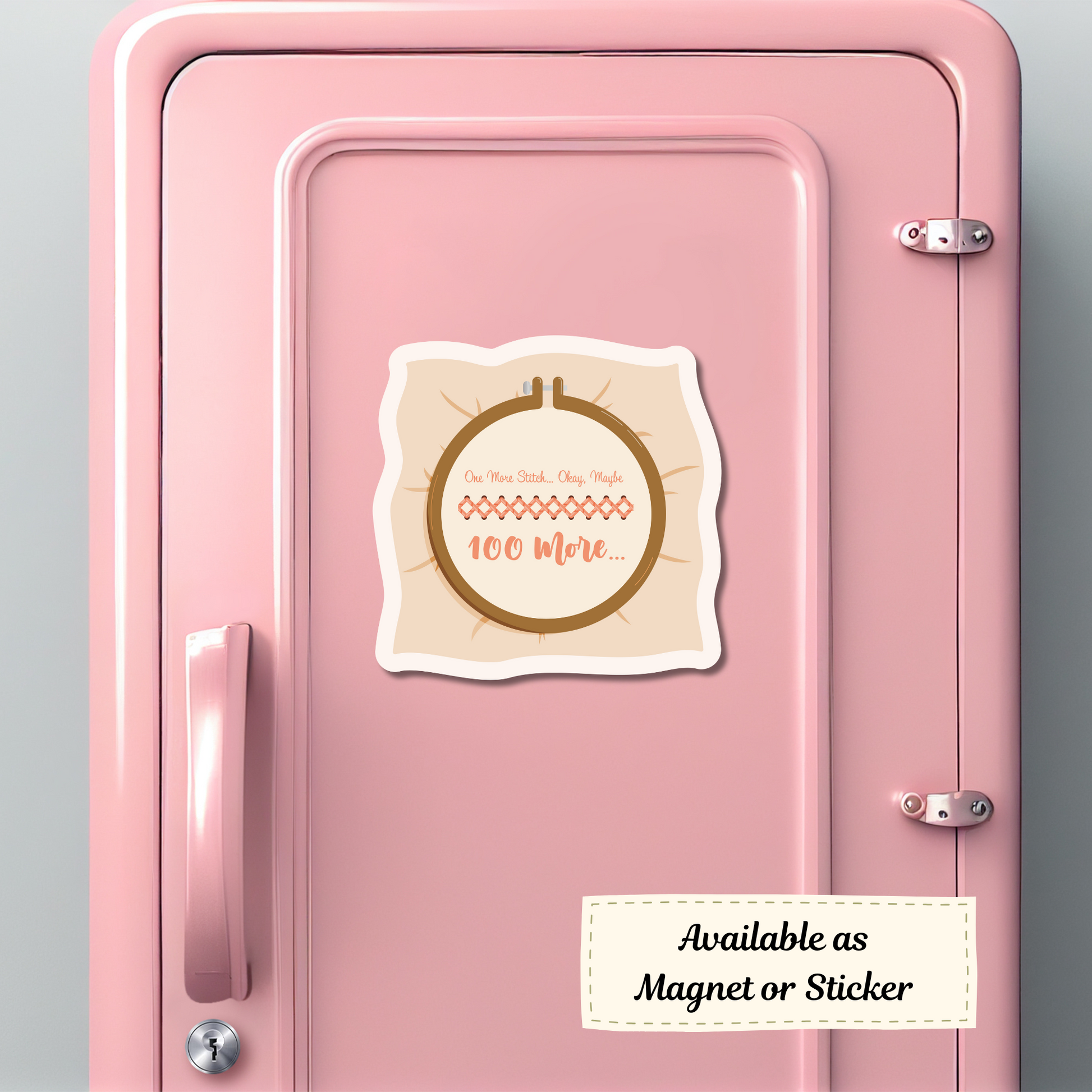 Magnet displayed inside a craft-themed locker.