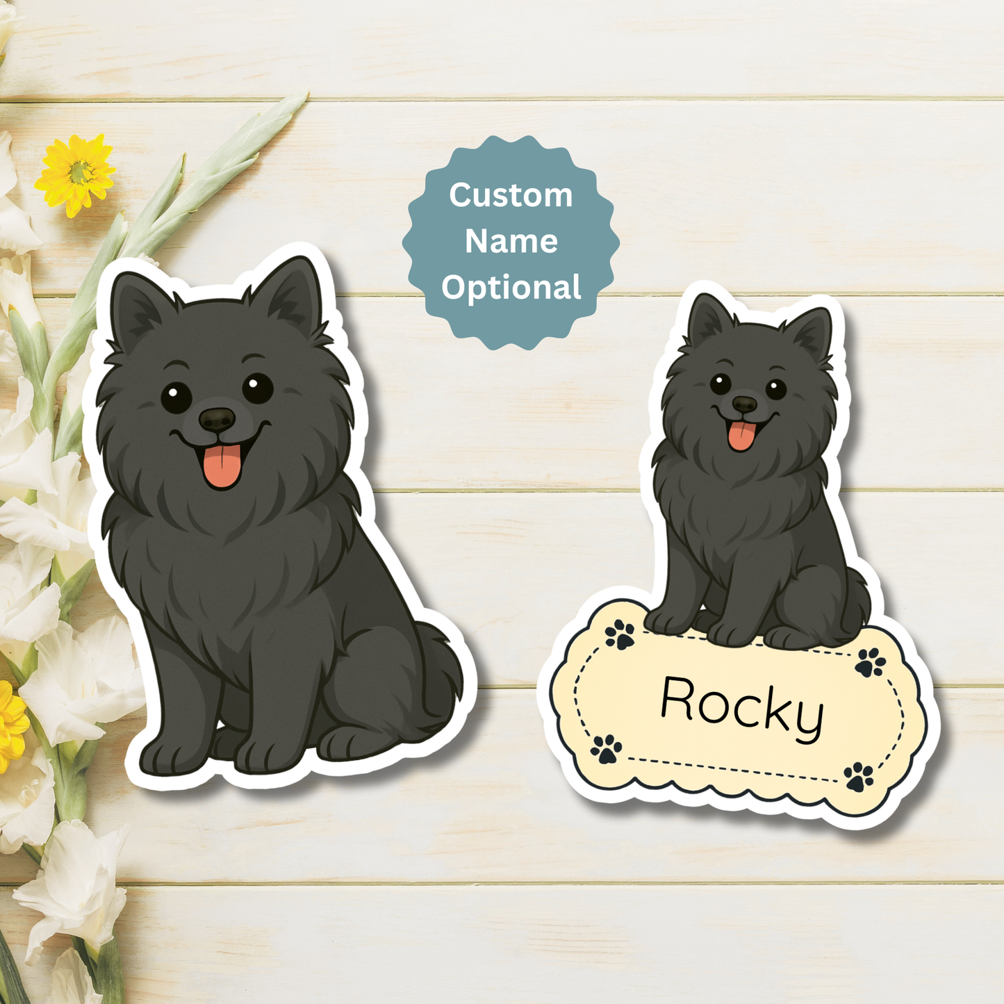 Custom Pomeranian Dog Magnet - Black | Personalized with Pet Name