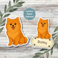 Autocollant personnalisé Pomeranian - Orange | Personnalisable avec nom