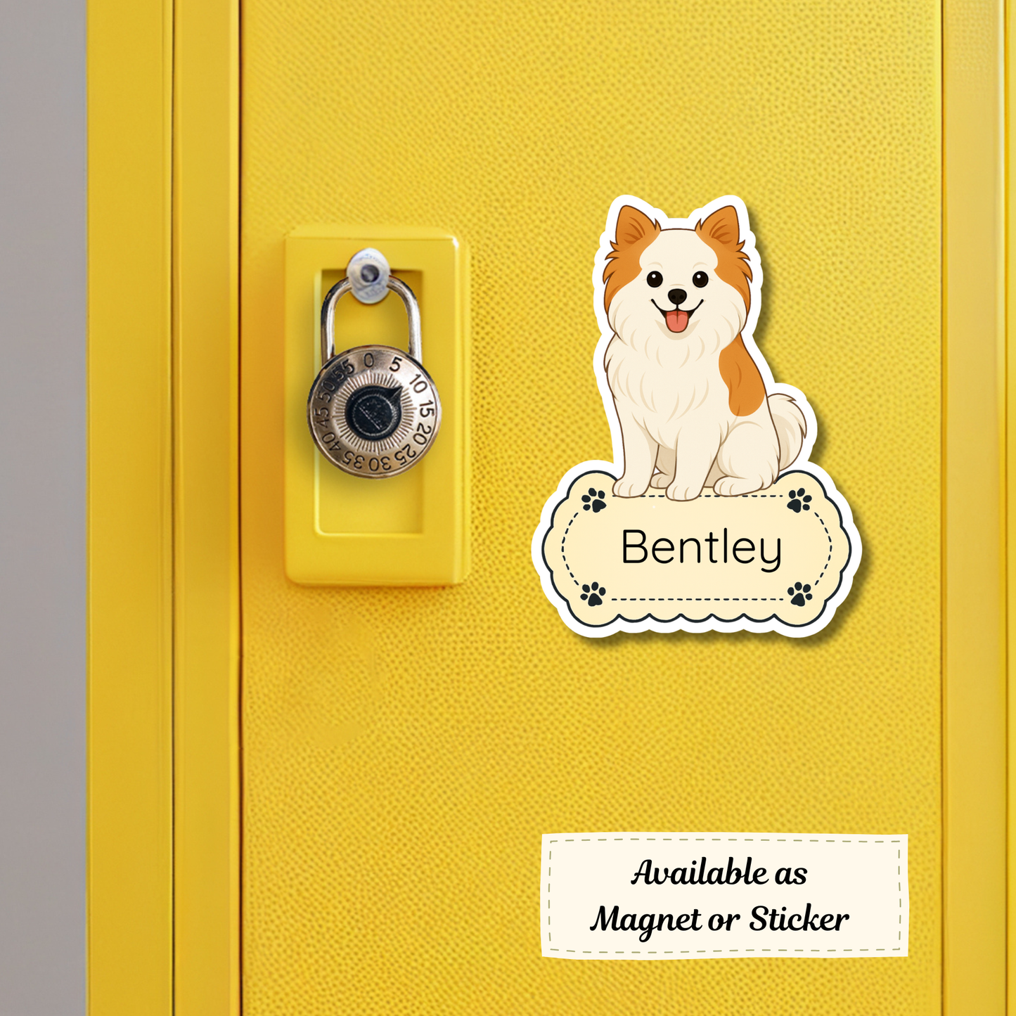 Autocollant personnalisé pour chien Pomeranian - Parti | Personnalisé avec nom