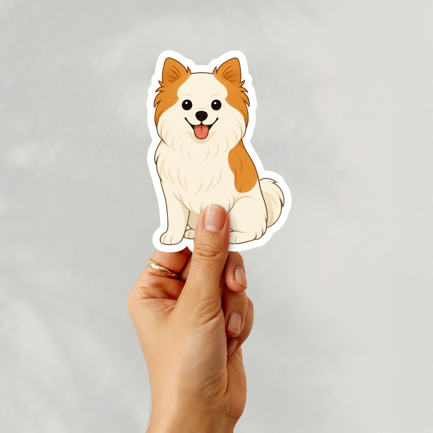 Autocollant personnalisé pour chien Pomeranian - Parti | Personnalisé avec nom
