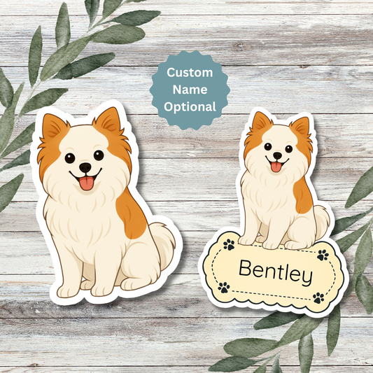 Custom Pomeranian Dog Sticker - Parti | Personalized with Name