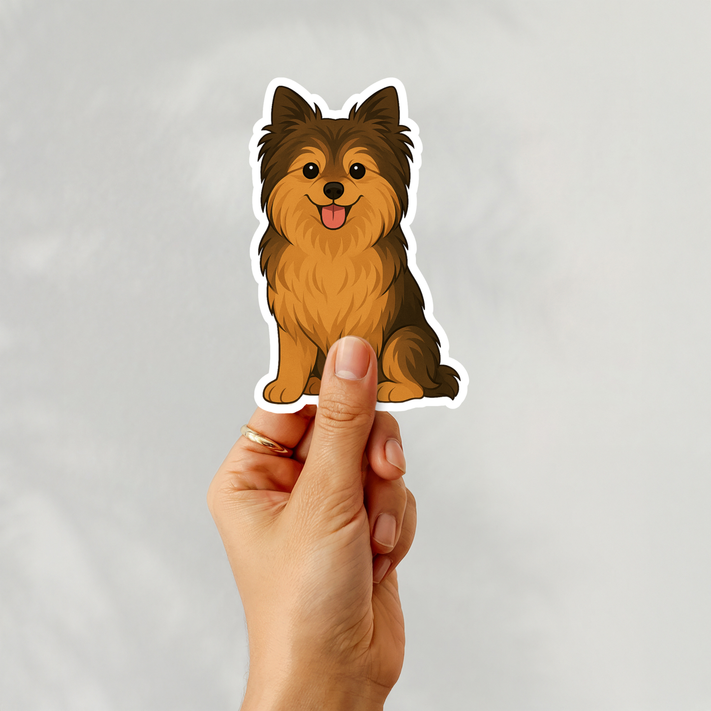 Autocollant personnalisé pour chien Pomeranian - Sable | Personnalisable avec nom