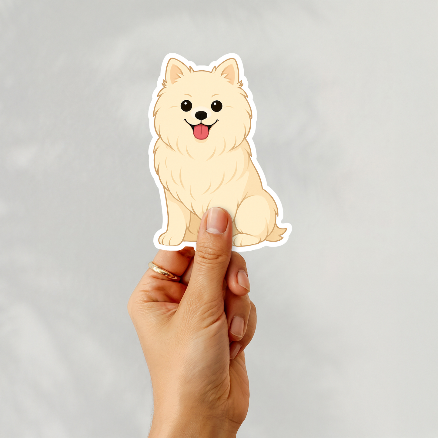 Custom Pomeranian Dog Sticker - White | Personalized with Name