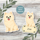 Custom Pomeranian Dog Sticker - White | Personalized with Name