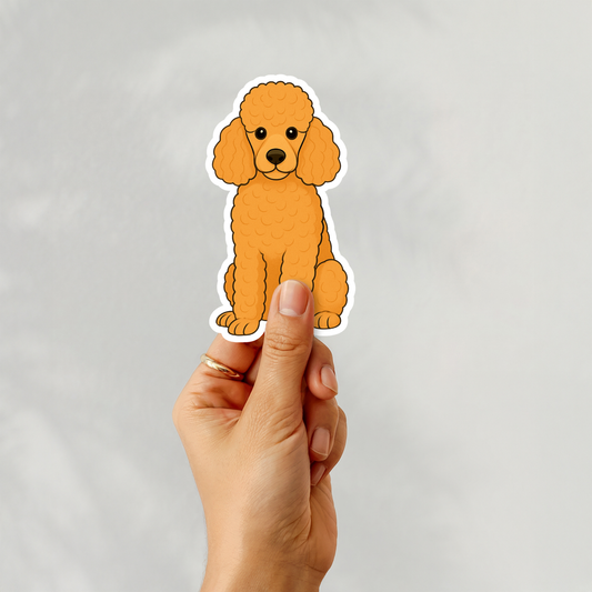 Custom Poodle Dog Sticker - Apricot | Personalized with Name