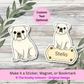 Personalized English Bulldog Dog Sticker - White