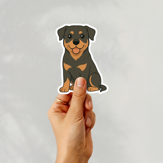 Autocollant personnalisé pour chien Rottweiler - Noir et feu | Personnalisable avec votre nom