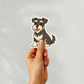 Custom Schnauzer Dog Sticker - Black and Silver | Personalized with Name
