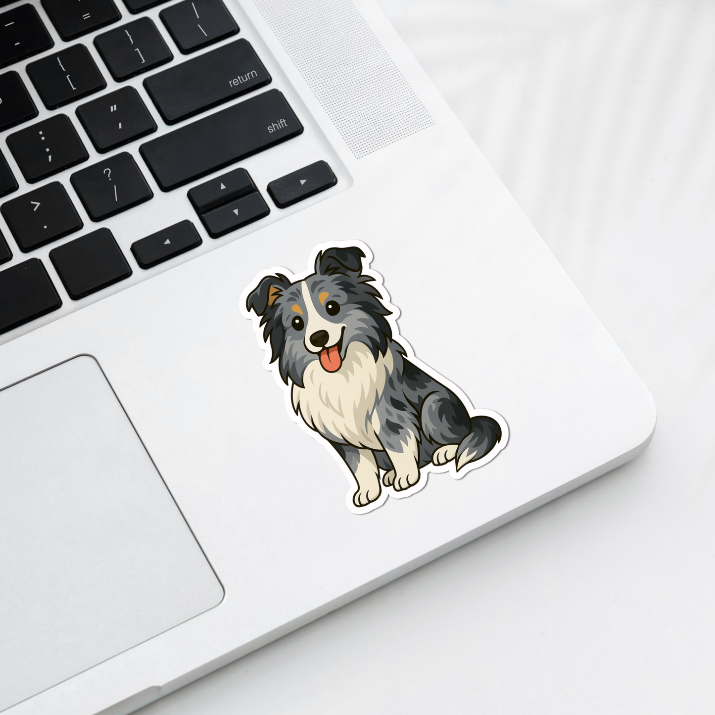 Autocollant personnalisé pour chien Sheltie – Bleu Merle | Personnalisable avec votre nom