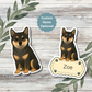 Autocollant personnalisé pour chien Shiba Inu - Noir et feu | Personnalisable avec votre nom
