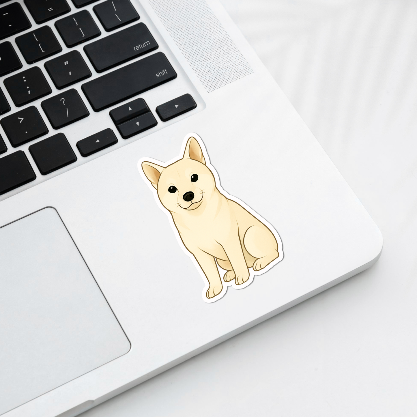 Custom Shiba Inu Dog Sticker - Cream | Personalized with Name