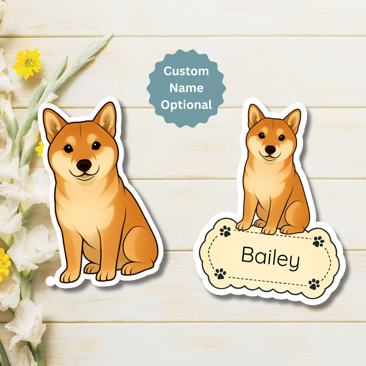Custom Shiba Inu Dog Magnet - Red | Personalized with Pet Name