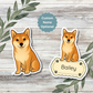 Autocollant personnalisé pour chien Shiba Inu - Rouge | Personnalisable avec votre nom