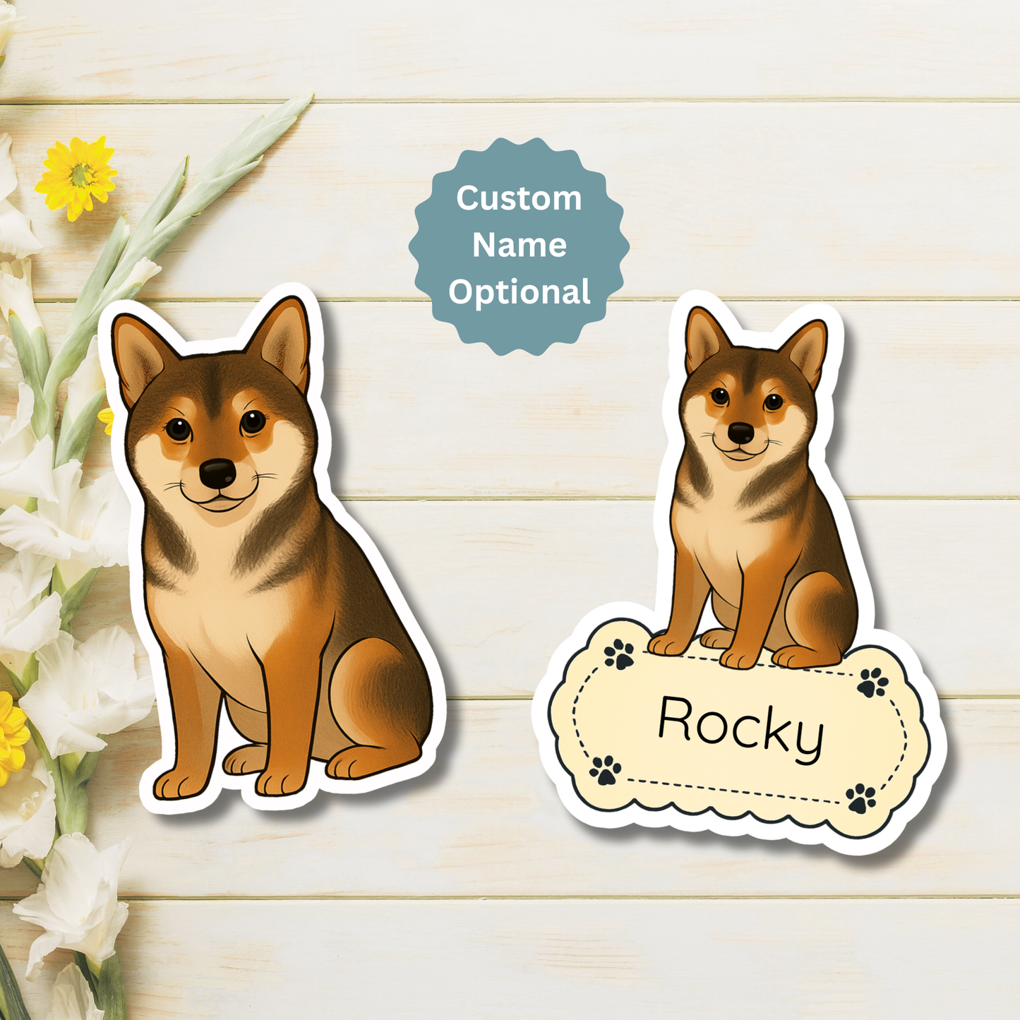 Custom Shiba Inu Dog Magnet - Sesame | Personalized with Pet Name