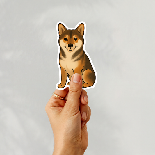 Autocollant personnalisé Shiba Inu - Sésame | Personnalisable avec votre nom