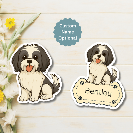 Custom Shih Tzu Dog Magnet - Black and White | Personalized with Pet Name