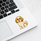 Autocollant personnalisé Shih Tzu - Or et blanc | Personnalisable avec votre nom