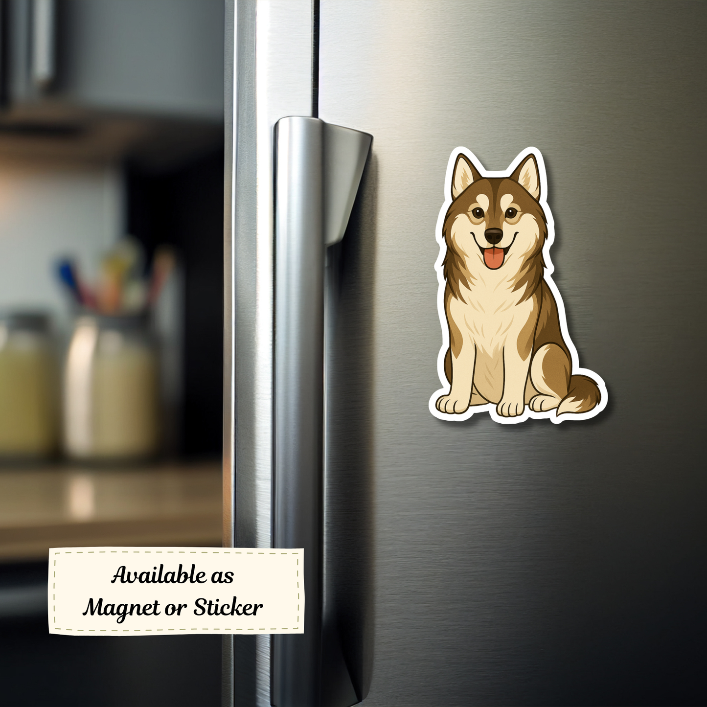 Custom Siberian Husky Dog Sticker - Agouti and White | Personalized with Name