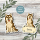 Custom Siberian Husky Dog Sticker - Agouti and White | Personalized with Name
