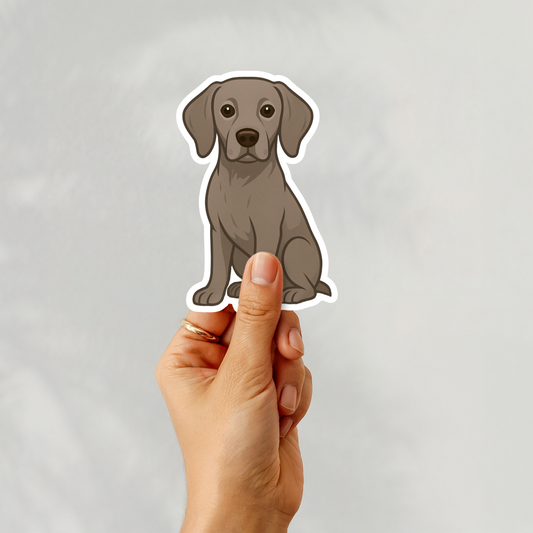 Autocollant personnalisé pour chien Weimaraner – Gris souris | Personnalisable avec votre nom